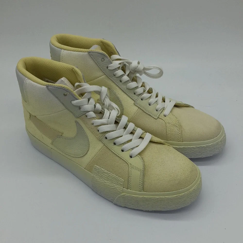 MEN'S NIKE SB ZOOM BLAZER MID PREMIUM DR9087-700 LEMON WASH / WHITE - Picture 2 of 5